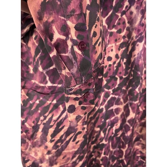 SOFT SURROUNDINGS Women's Purple Pink Vivi Silk Animal Prints Blouse Small - Picture 4 of 5